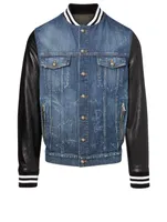 Cotton And Leather Denim Jacket