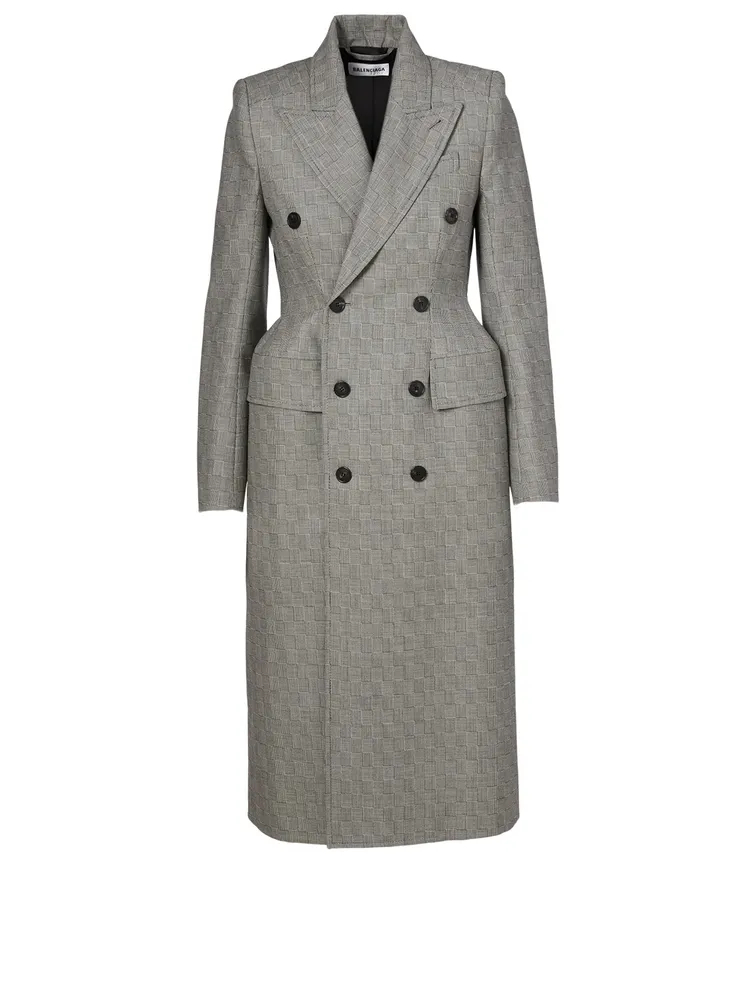 Hourglass Wool Long Coat