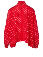 Silk Blouse Polka Dot Print