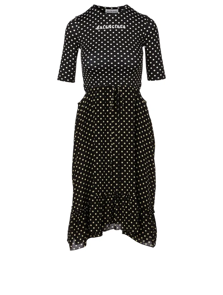 Logo Dress Polka Dot Print