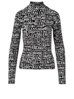 Long-Sleeve Turtleneck Sweater Logo Print