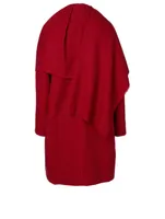 Wool Scarf Coat Houndstooth Print