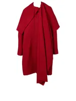 Wool Scarf Coat Houndstooth Print
