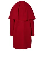 Wool Scarf Coat Houndstooth Print