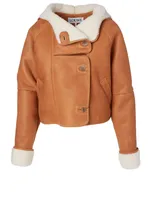 Shearling Leather Jacket With Hood