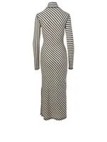 Cotton Maxi Dress Stripe Print