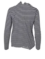 Asymmetric Long-Sleeve T-Shirt With Stripes