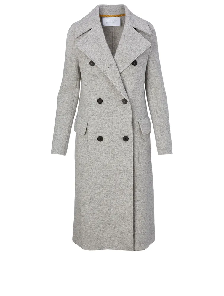 Wool Double-Breasted Midi Coat