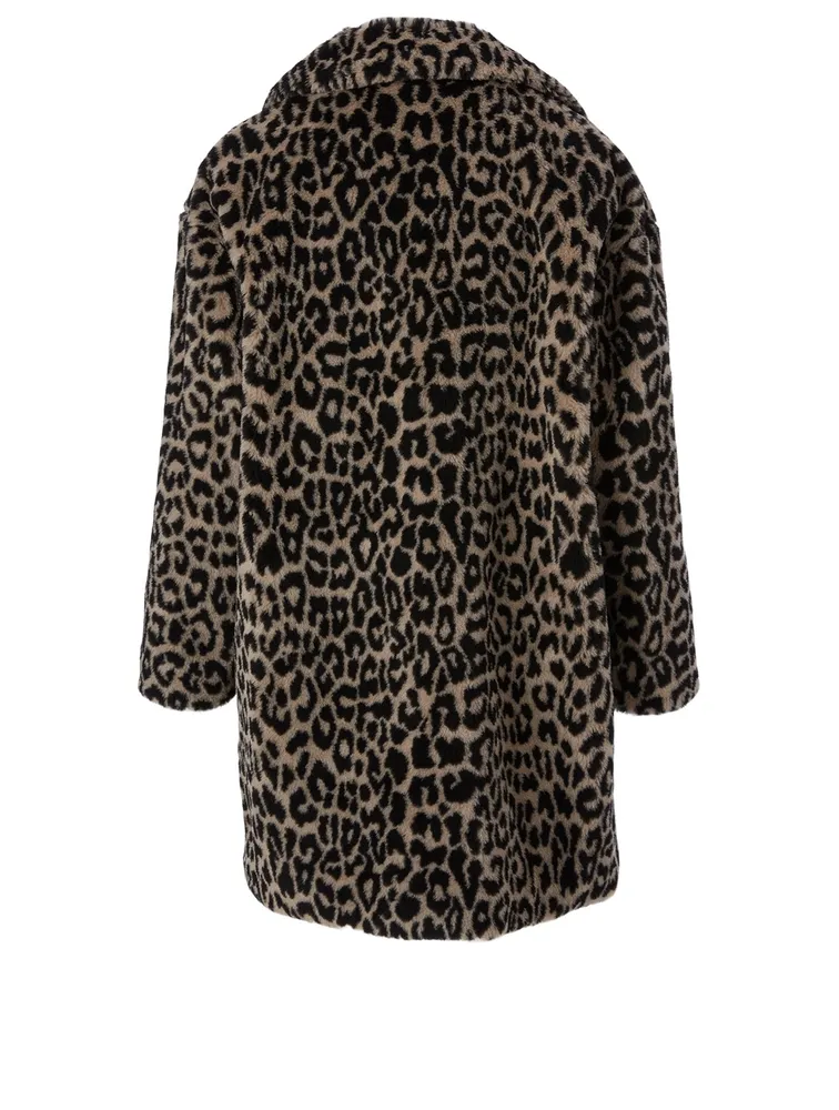 Wool-Blend Coat Leopard Print