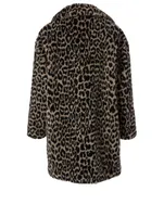 Wool-Blend Coat Leopard Print