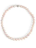 18K White Gold Pink Pearl Necklace