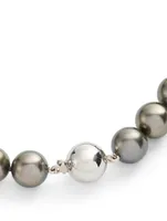 18K White Gold Black Pearl Necklace