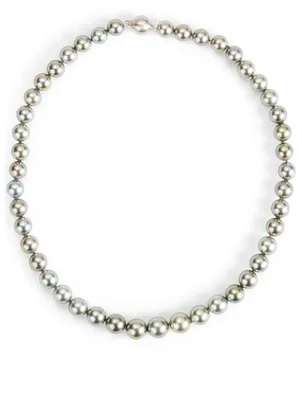 18K White Gold Grey Pearl Necklace