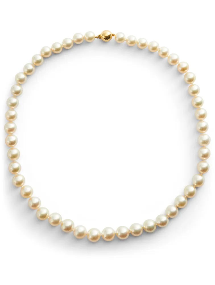 18K Gold Cream Pearl Necklace