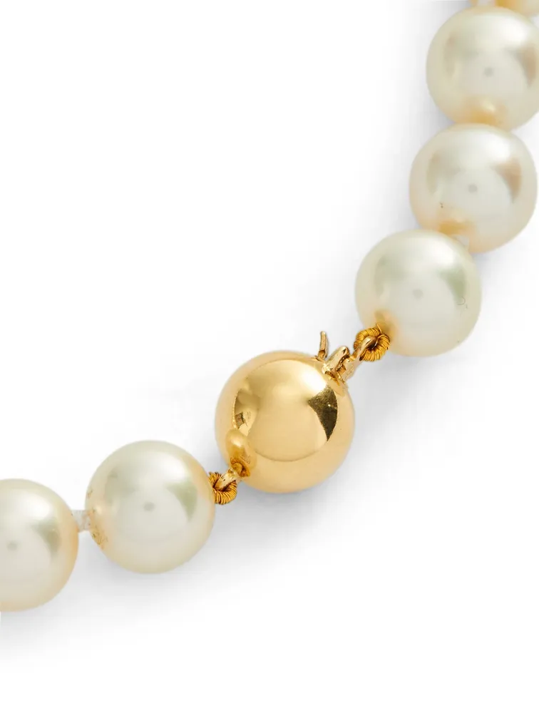 18K Gold Cream Pearl Necklace