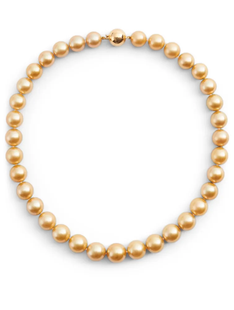 18K Gold Golden Pearl Necklace