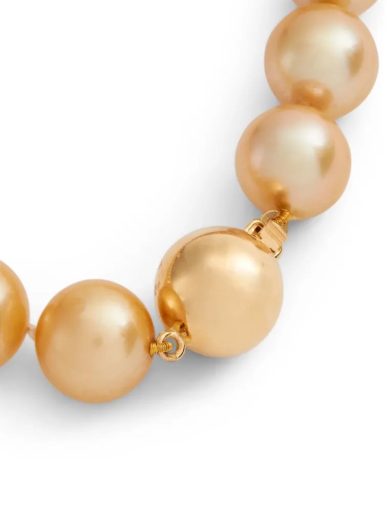 18K Gold Golden Pearl Necklace