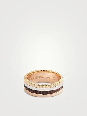 Small Quatre Classique Gold Ring With Brown PVD