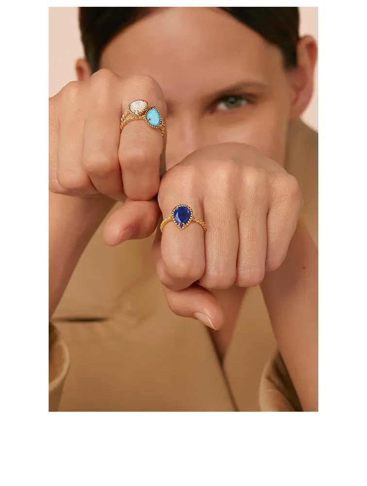 Serpent Boheme Gold Ring With Lapis Lazuli