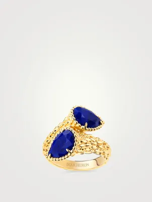 Serpent Boheme Gold Two-Stone Ring With Lapis Lazuli