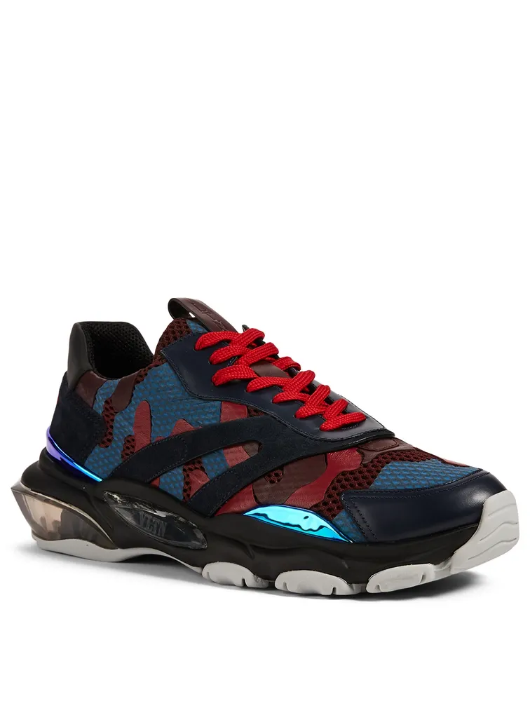 Bounce Leather And Mesh Sneakers Camouflage