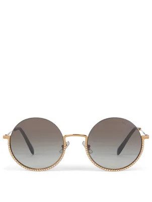 Société Round Sunglasses With Crystals