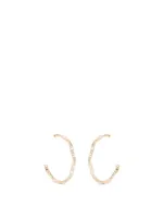 18K Rose Gold Hoop Earrings With Diamonds