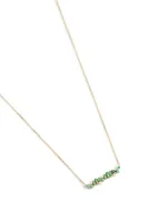 18K Gold Necklace With Emerald And Diamonds