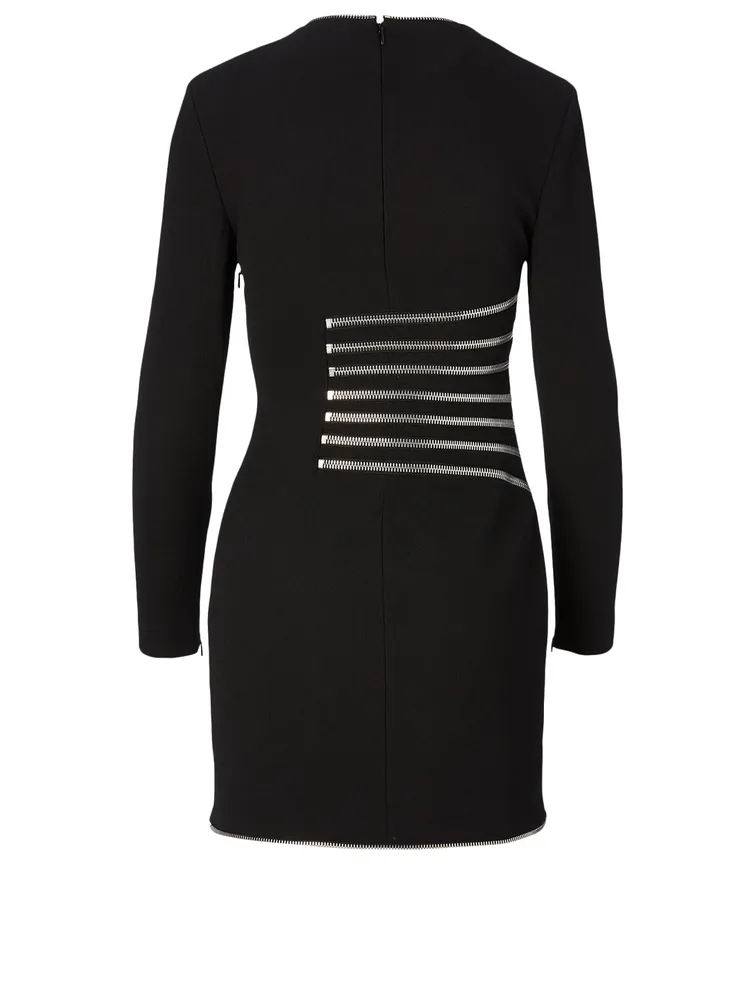 Long-Sleeve Dress With Zippers