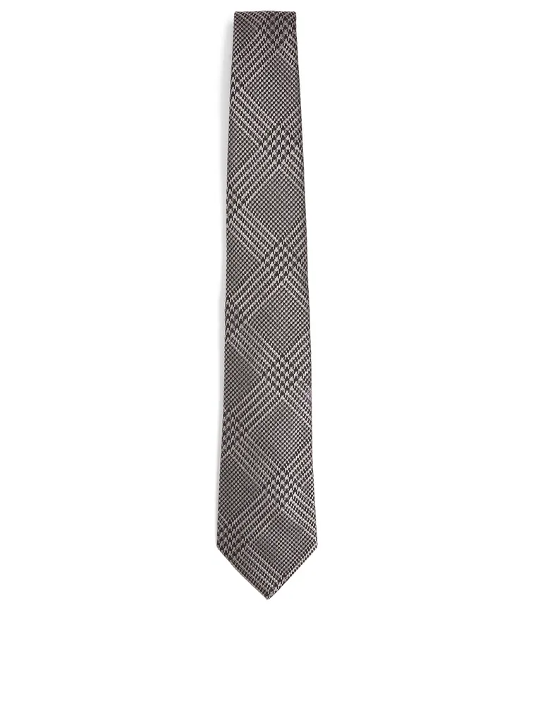 Silk And Wool Tie In Plaid Print
