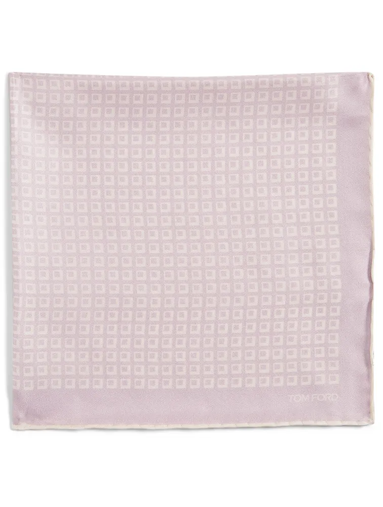 Silk Pocket Square In Cube Print