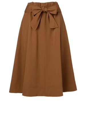 Wool-Blend Midi Skirt