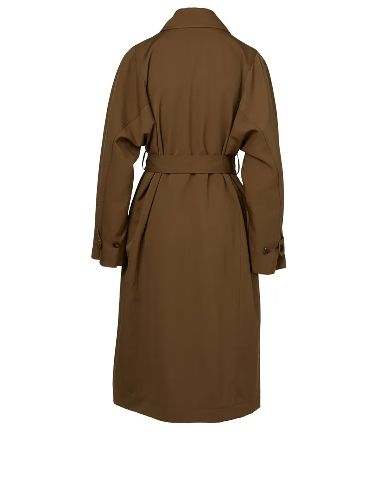 Wool-Blend Double-Breasted Coat
