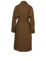 Wool-Blend Double-Breasted Coat