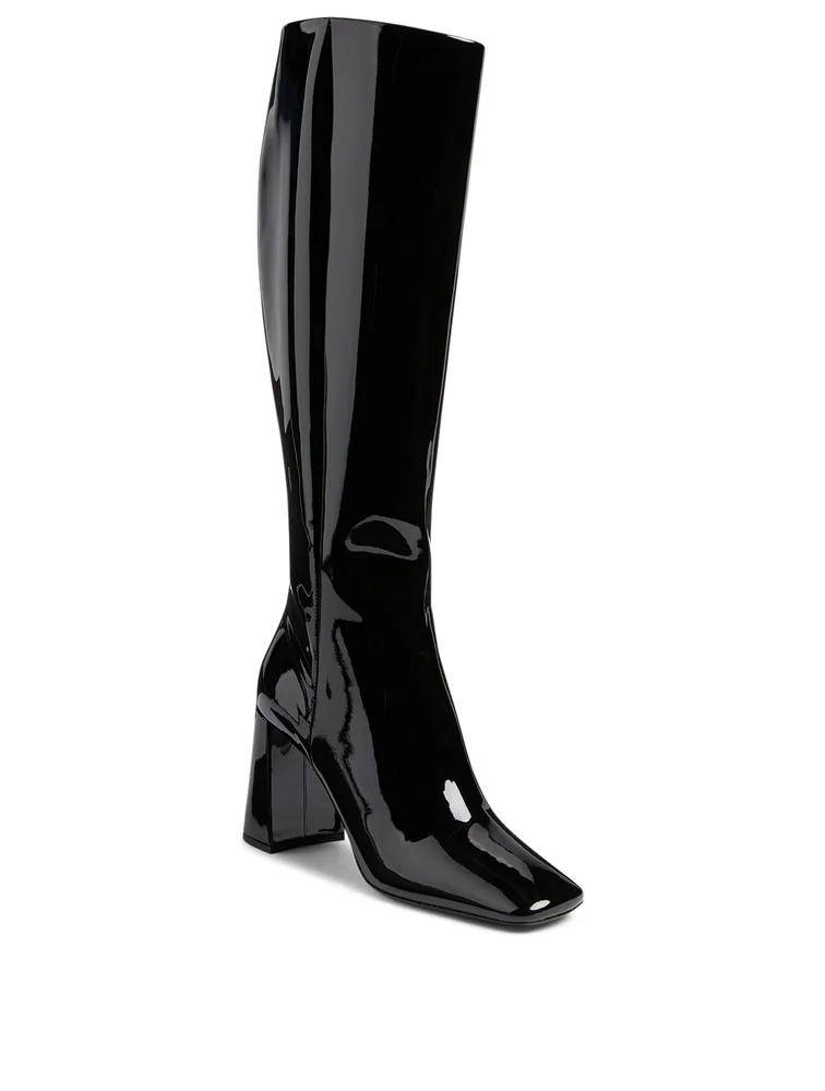 Patent Leather Knee-High Boots