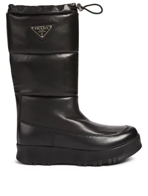 Leather Puffer Boots