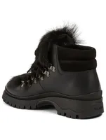 Leather Hiker Boots With Fur