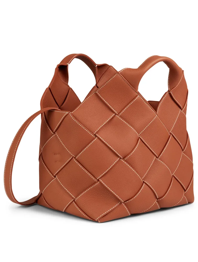 Basket Woven Leather Bag