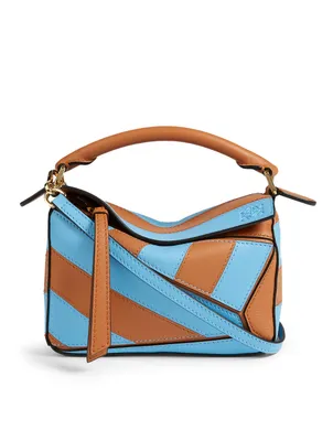 Mini Puzzle Rugby Stripe Leather Bag