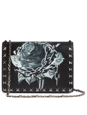 Rockstud Leather Wallet Chain Bag