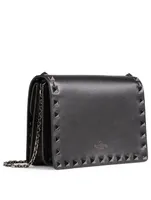 Rockstud Leather Wallet Chain Bag