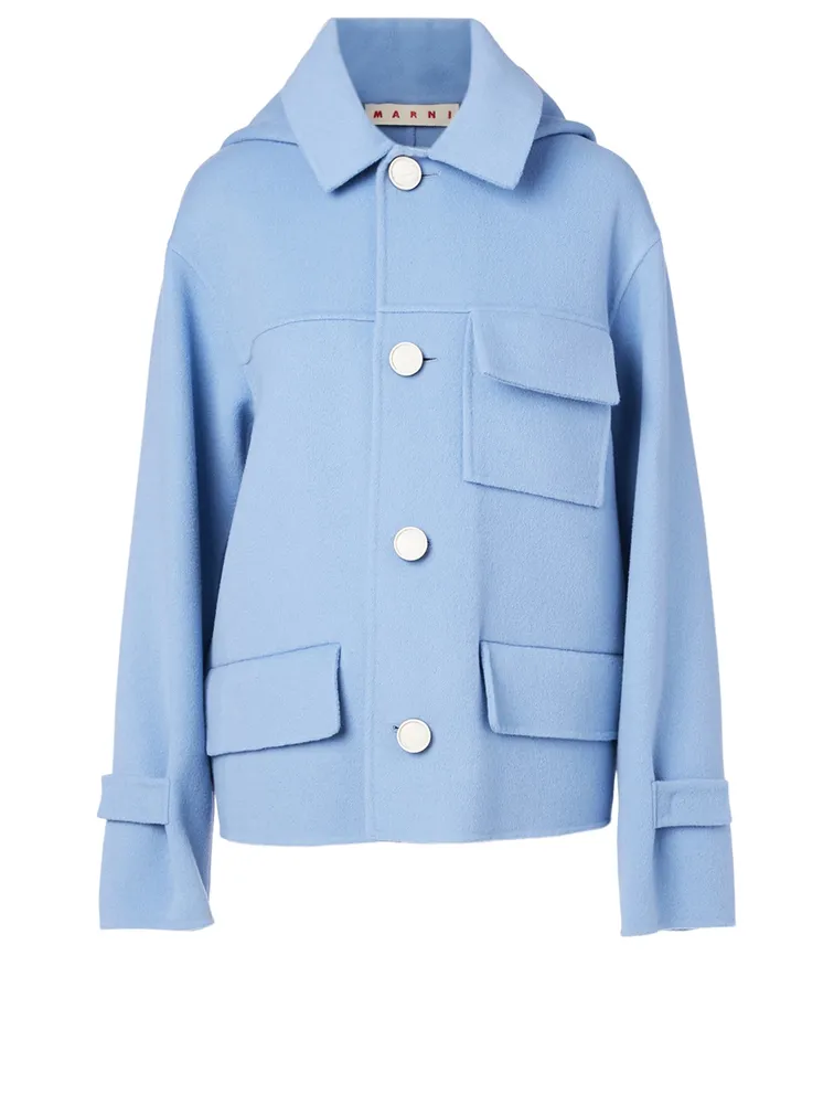 Wool And Cashmere Coat With Hood