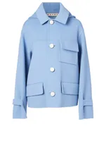 Wool And Cashmere Coat With Hood