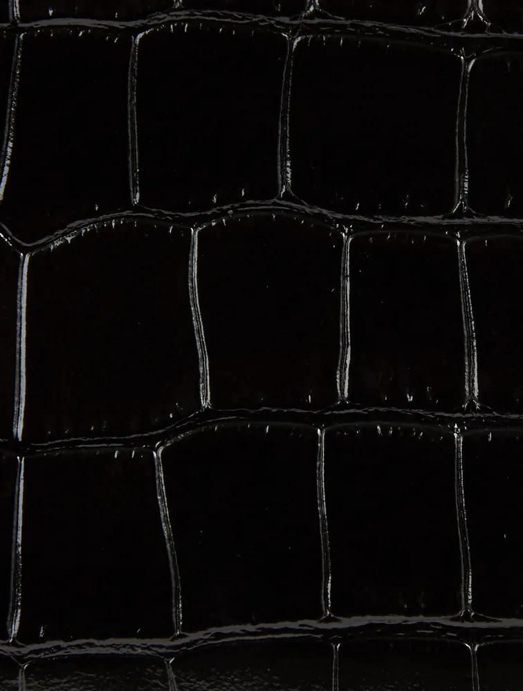 Mini Pandora Croc-Embossed Leather Bag