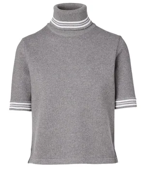 Short-Sleeve Turtleneck Sweater