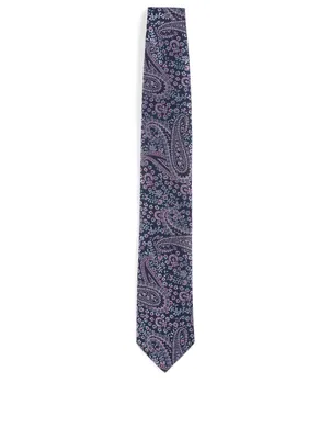 Silk Tie In Paisley Pattern