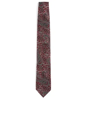 Silk Tie In Paisley Pattern