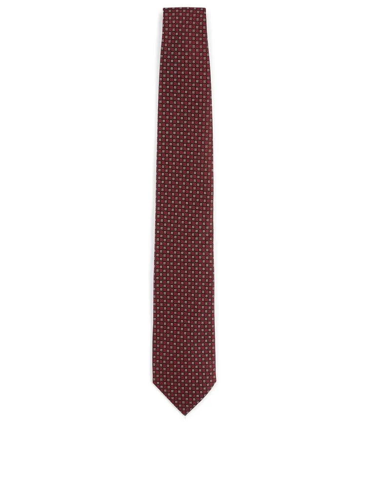 Silk Tie In Geo Pattern