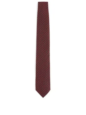 Silk Tie In Geo Pattern