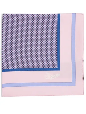 Silk Pocket Square In Checker Print
